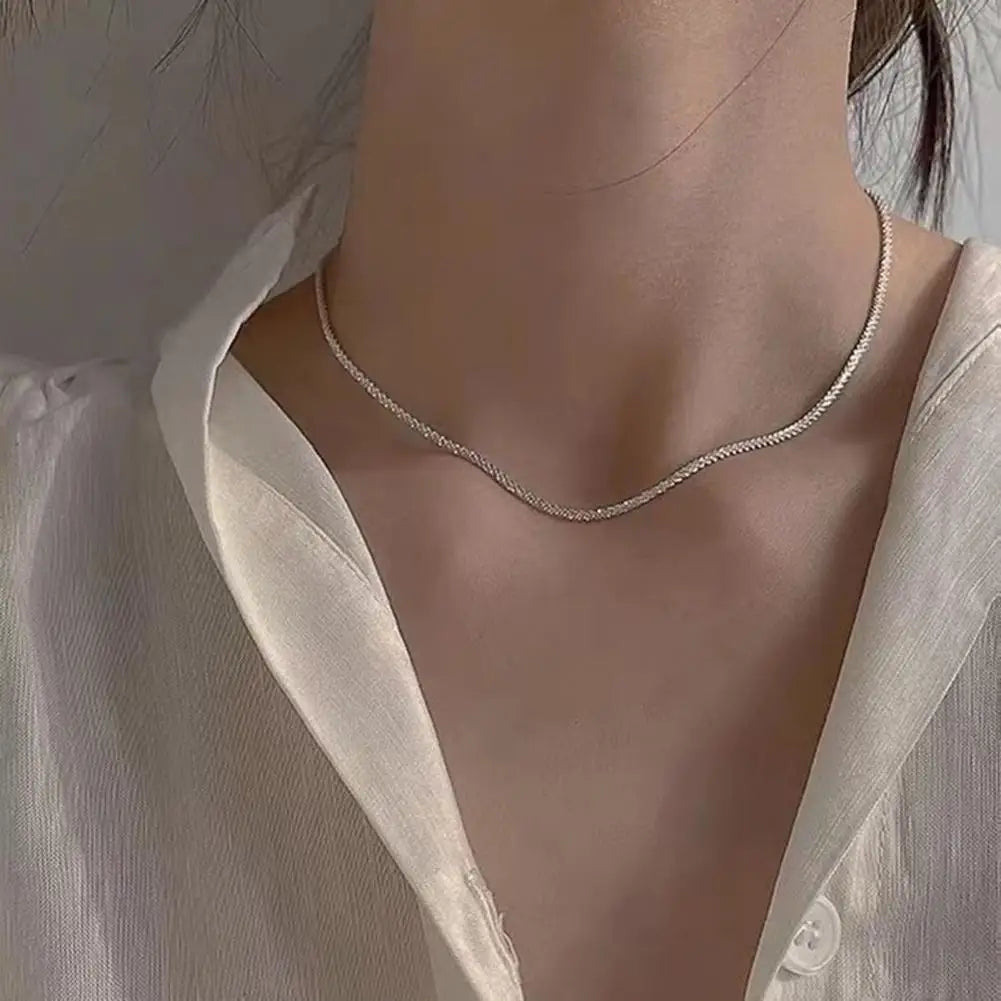 Women Necklace Single-Layer Design Choker Necklace With Broken Rhinestones Adjustable Extension Length Necklace Jewelry Piece