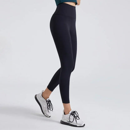 High Waisted Nude Feeling No Embarrassment Line Yoga Pants Women Stretch Firming Lift Hip Sports Fitness Bottom Pants