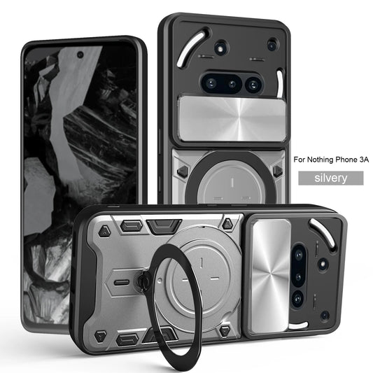 Protective Cover For Nothing Phone 3a Case With Ring Stand Holder Lens Protection Fundas Coque Capa