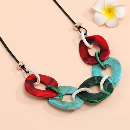Fashion Handmade Acrylic Geometric Necklace Collar Jewelry for Women Statement Bib Necklaces Pendants