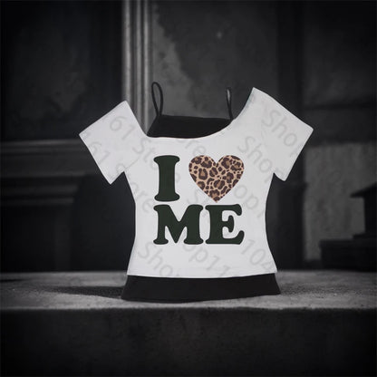 Women's Aesthetic Tops For Women Crop Top 2000s Tops With Suspenders Gothic Clothes Vintage Harajuku Grunge I LOVE ME printing