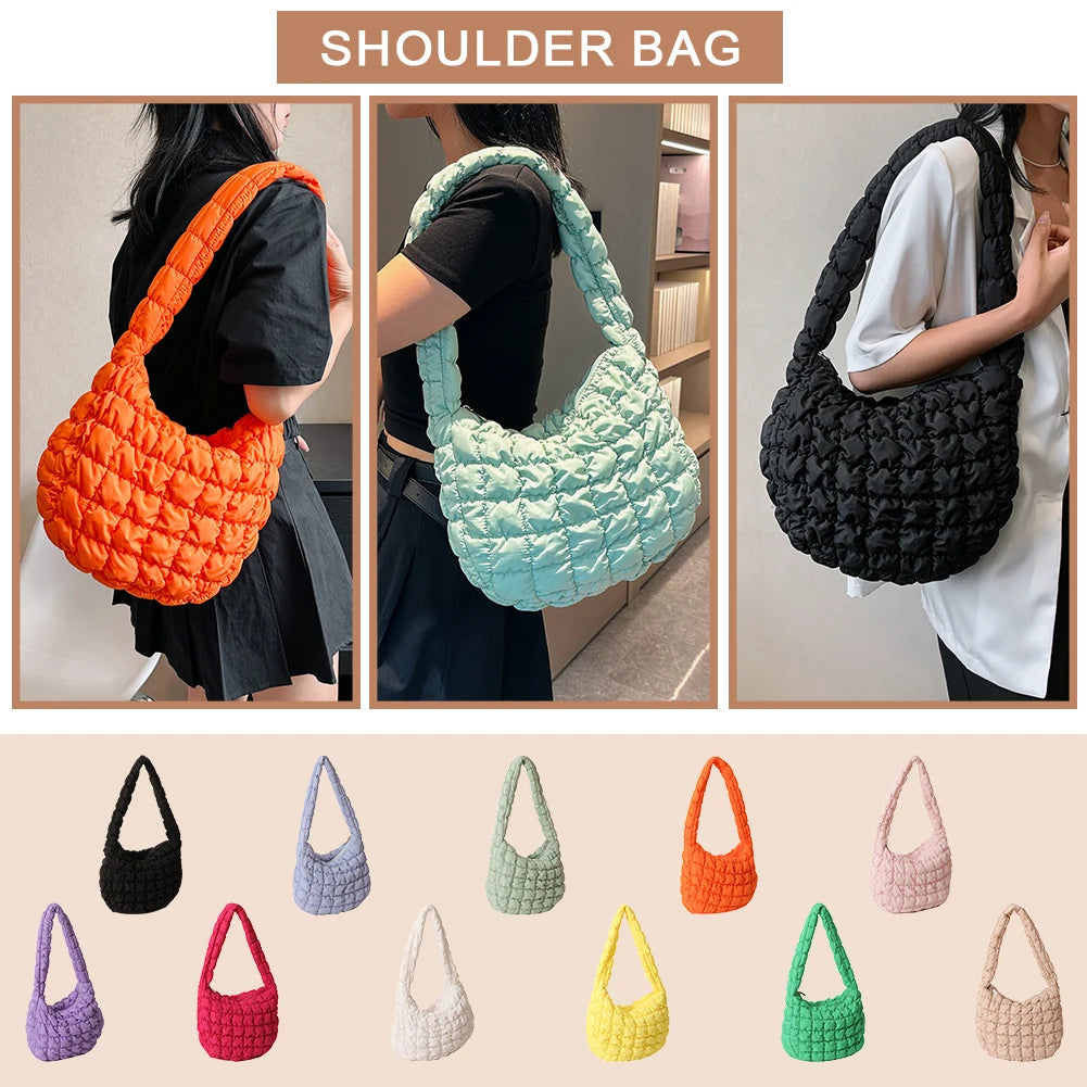 Women Crossbody Bags Quilted Pleated Ladies Shopper Bag Fashion Cloud Large Capacity Temperament Messenger Bag