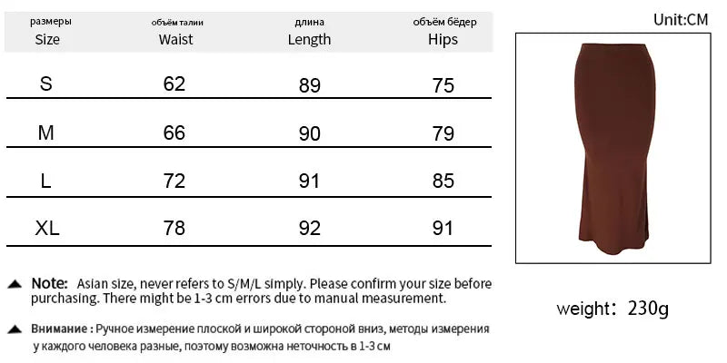 Sexy Women's Skirt Summer Solid New Streetwear Fashion Casual Slim Versatile Female Straight Skirt Elegant Simple Knitted Skirt
