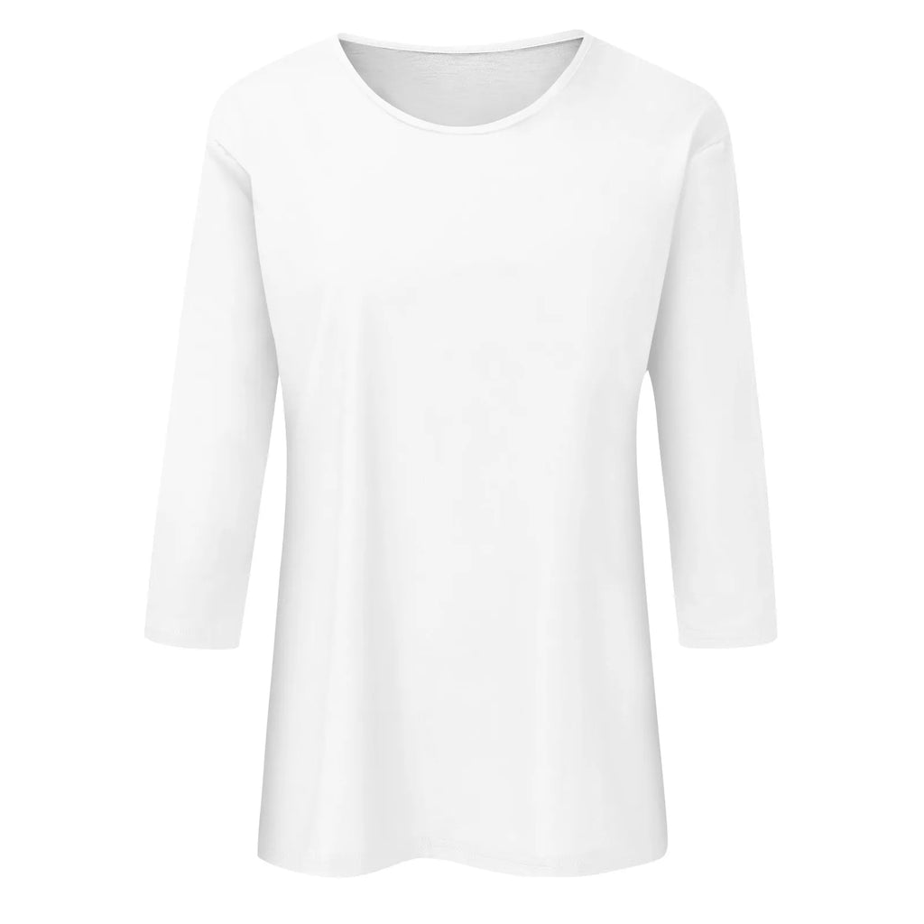 Women Summer Tops Round Neck Three Quarter Sleeve Comfortable Print T Shirt Blouse Women T Shirt muticolor t shirt tops