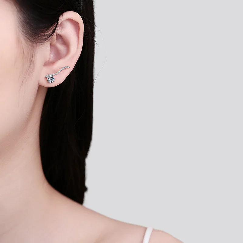 925 silver 0.5 carat * 2 linear earrings simple and casual personality avant-garde fashion high quality couple earrings