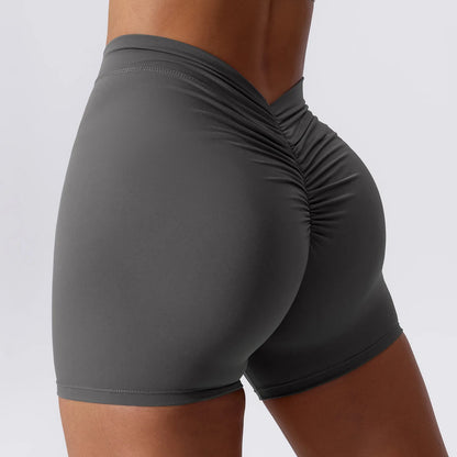 Women's Sexy Stretch Yoga Shorts With Hip Lifting And Abdominal Tightening Tight Fitness Wearing Running Pants Externally