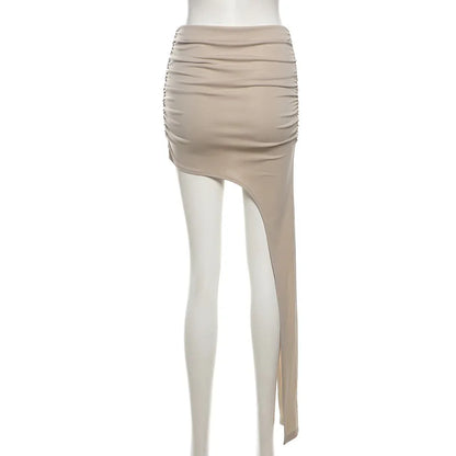 Asymmetrical Skirts For Women Y2k Clothes Solid Color Conjuntos De Falda Sexy Mujer Slim Jupe Femme Été Korean Fashion Clothing