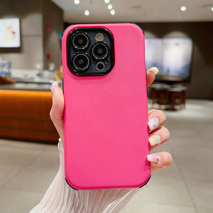 Fashion Purple Pink Soft Phone Cases for iPhone 15 11 12 13 14 Pro Max Plus Shockproof Back Armor Lens Protection Cover Bumper