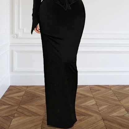 Women's slit skirts, slim sexy long skirts, casual spring and summer floor-length skirts