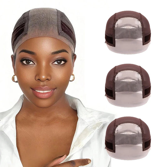 Wig Cap with Grip Band for Keeping Wigs in Place, More Full Cap-wide Transparent Lace for Lace Front Wigs