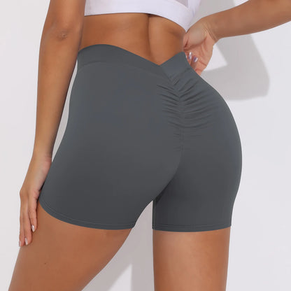 Women's Sexy Stretch Yoga Shorts With Hip Lifting And Abdominal Tightening Tight Fitness Wearing Running Pants Externally
