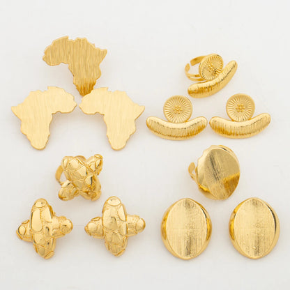 New 18 Gold Plated Jewelry Set For Women Design Dubai Fashion Earrings and Ring Set African Bridal Wedding Jewelry Party Gift
