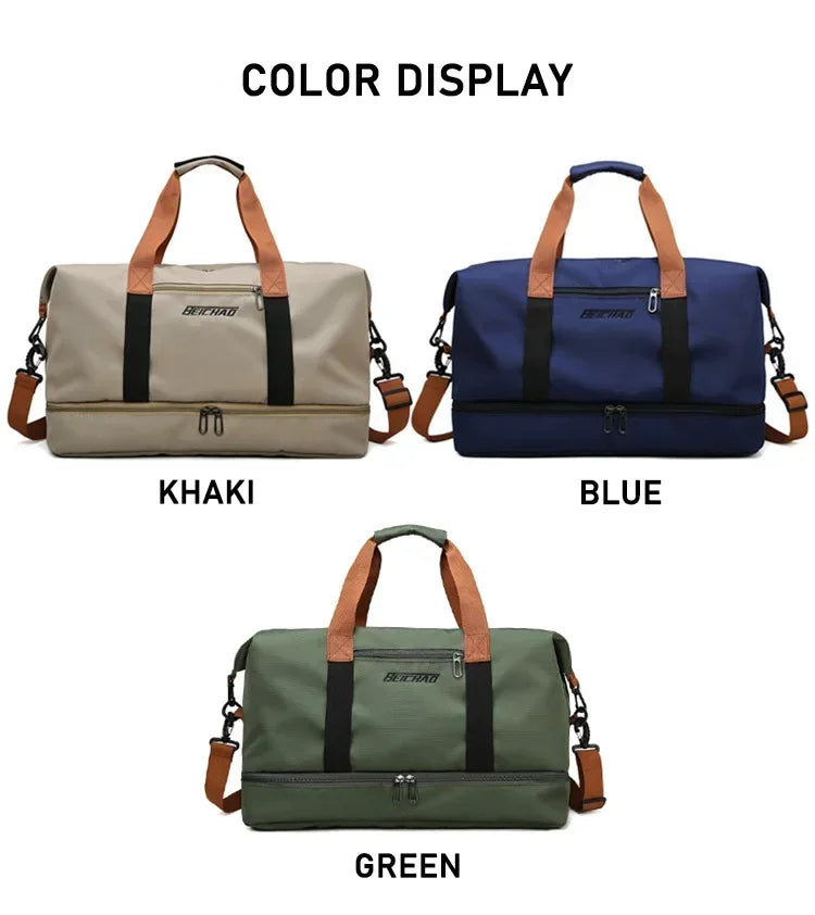 Fashion Travel Bags For Women Large Capacity Men's Sports bag Waterproof Female Messenger Bag Dry And Wet Dropshipping