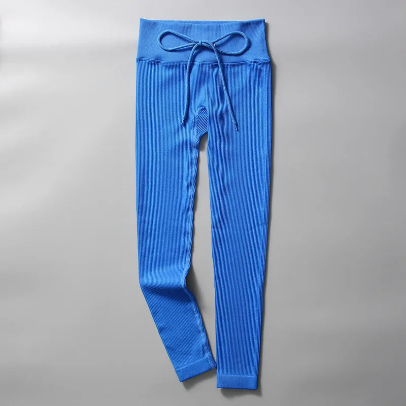 Ribbed Yoga Leggings Women Sports Pants Tights Seamless Sport Femme Gym Leggins Workout Fitness Pants Athletic Wear