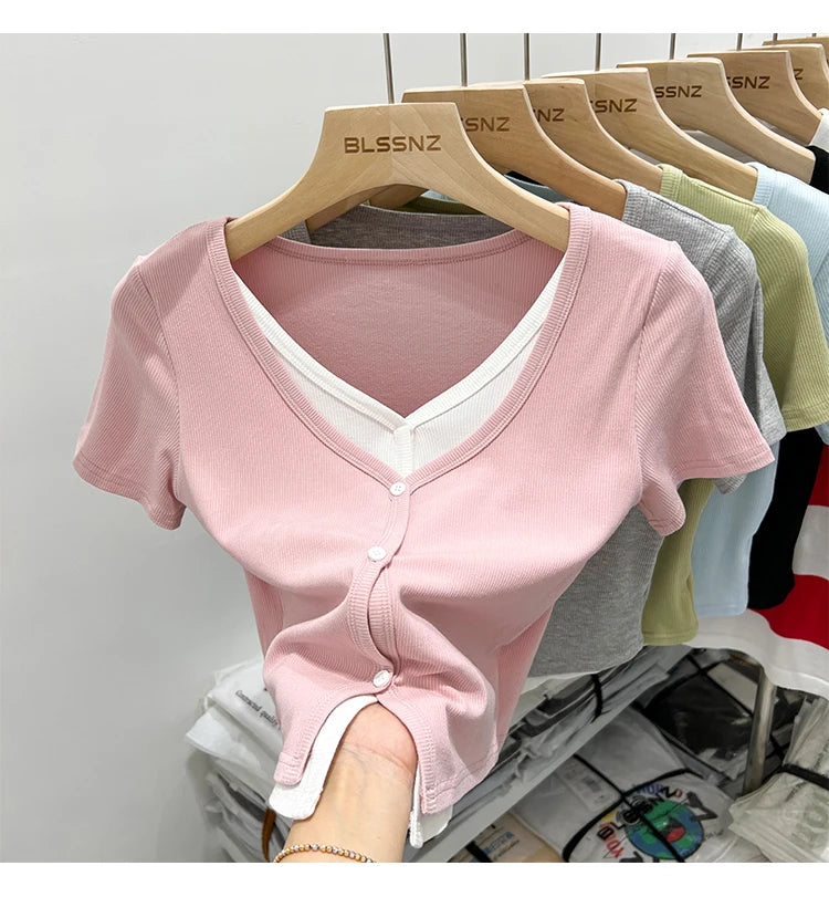 Summer Women T Shirt T-Shirt Woman Clothes Tops Tshirt Female Crop Top Tees Y2k Para Mujer Ropa De Mujer Roupas Feminina Traf