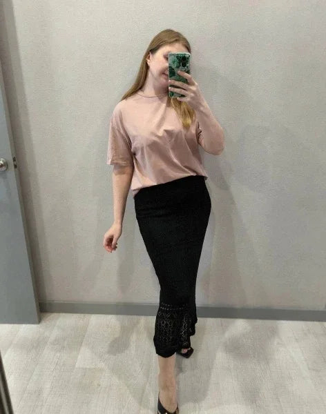 Women Skirt Summer Long Skirts Midi High Waist Girls Solid Vintage Skrits Sexy A Line Harajuku Skirt Y2k Kawaii Lace Pleated