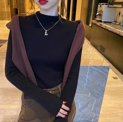 Tops Woman Trending Clothing Polyester Long Sleeve T Shirt for Women Autumn Winter Korean Reviews Many Clothes Emo Cheap Style