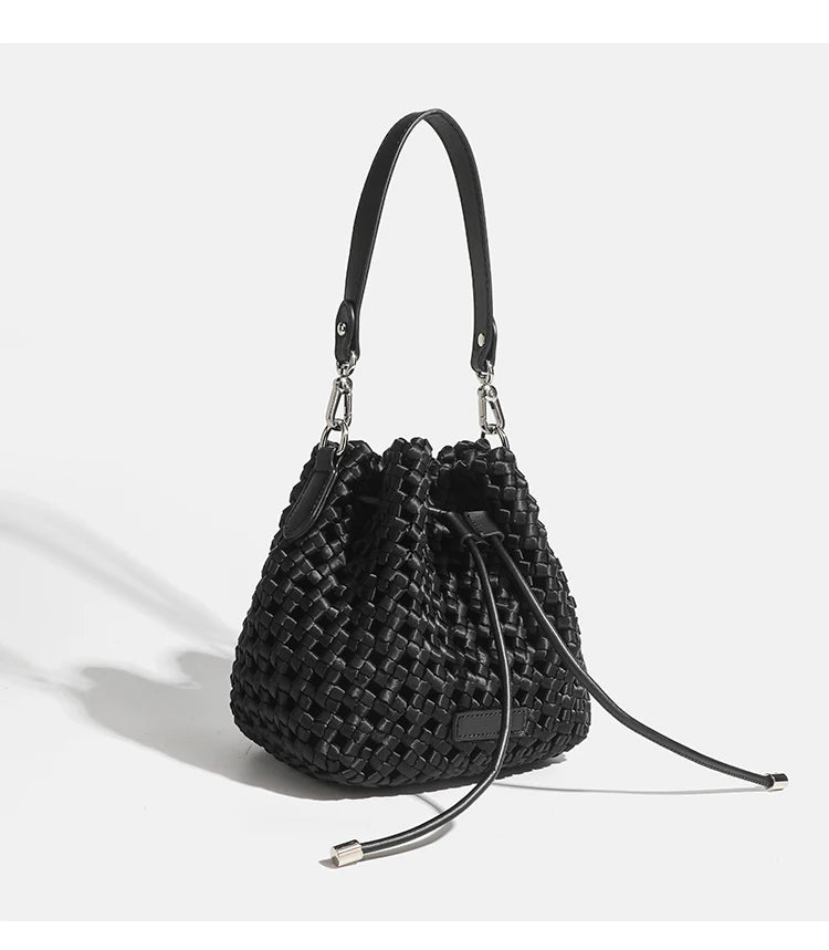 Tote bag woman Bucket bag handbags for women Nylon underarm purse European-style hand-woven bag for women