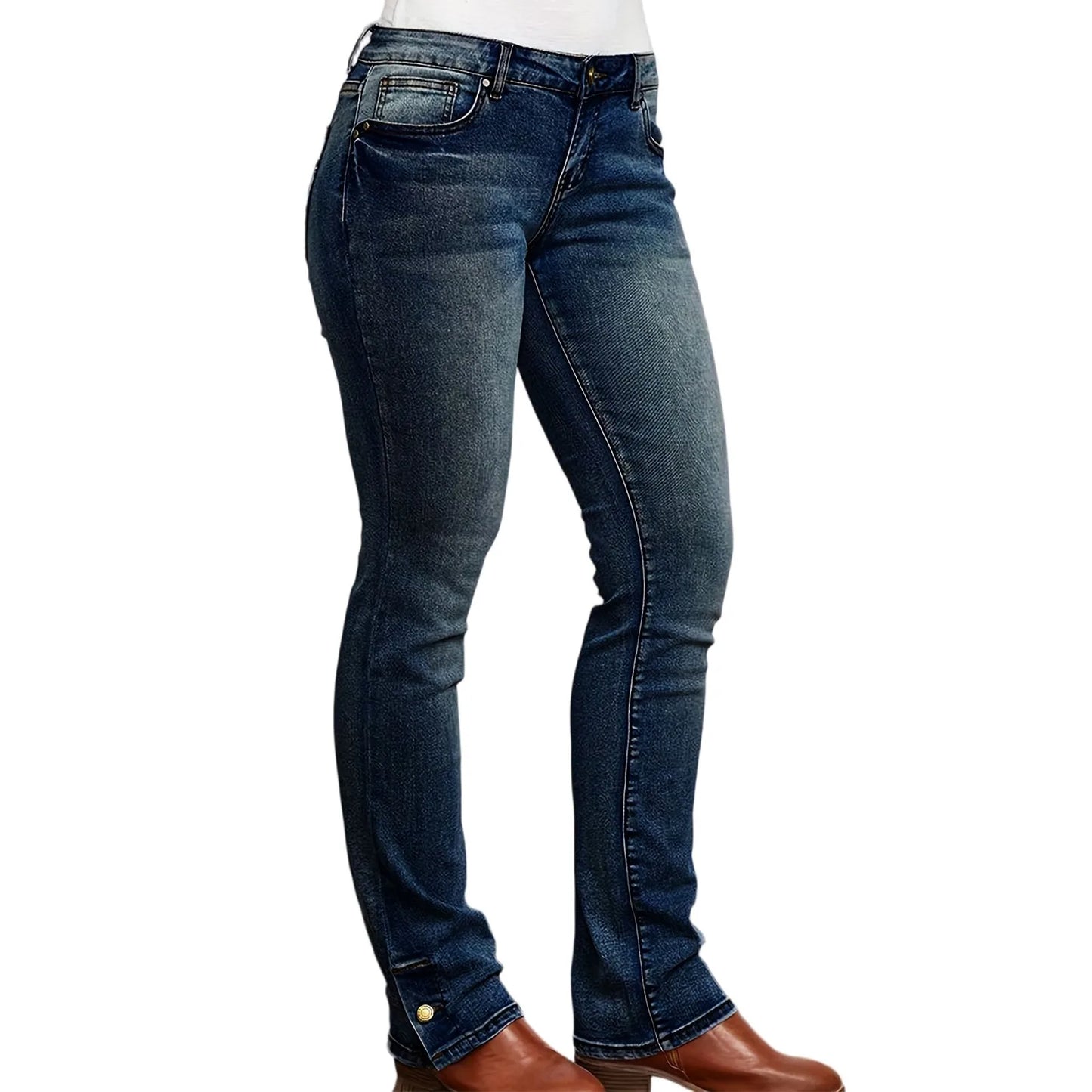 Women's Classic Denim Pants Fashion Vintage Low Waist Skinny Denim Trousers Daily Causal Versatile Trendy Streetwear Jeans