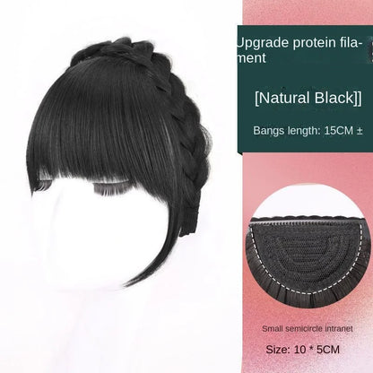 Wig Bangs Headband Synthetic Bangs Hair Extension Fake Fringe Natural Hair Clip on Hairpieces for Women Invisible Natural Clip