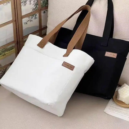 New Canvas Tote Bags for Women Large Capacity Single Shoulder Bag Student Classes Commute Carrying Bag Ladies Casual Handbags
