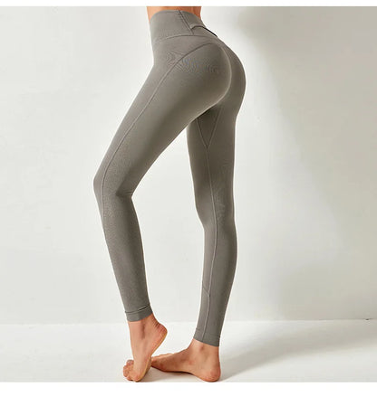 Women High Waist Yoga Pants Leggings with Back Pocket Running Cycling Breathable Sports Leggings Fitness Workout Gym Clothing