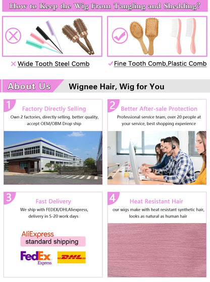 Wignee Body Wave Short Wig Brown Color Synthetic Hair Wigs For Women Side Part Wigs On Sale Clearance Cosplay Wig Daily Use