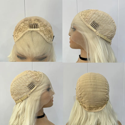 Ginger Yellow Wig Synthetic Lace Front Wig Straight Lace Wigs For Women Glueless Ready to Wear Synthetic Hair Lace Cosplay Wig