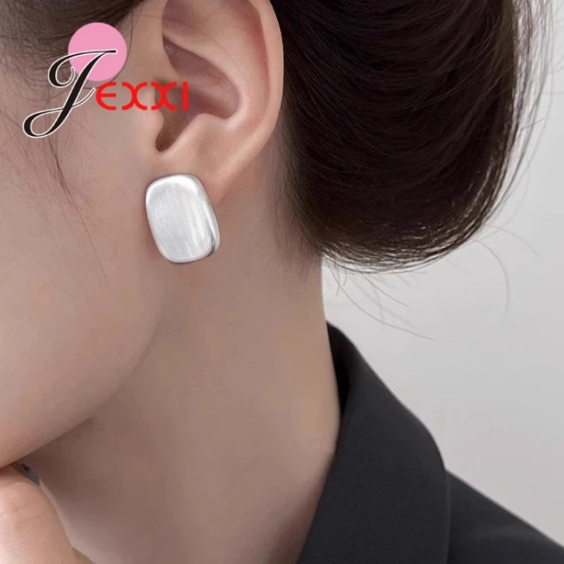 1 Pair Large Women Stud Earrings,925 Sterling Silver Gold Color Earrings Gifts for Her,Minimalist Dainty Chic Oversize Jewelry