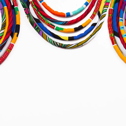 Women's Necklace 2023 Jewelry African Fabric Batik Necklace Printed Fabric Necklace Ankara Tribe Tassel Necklace Women WYB750