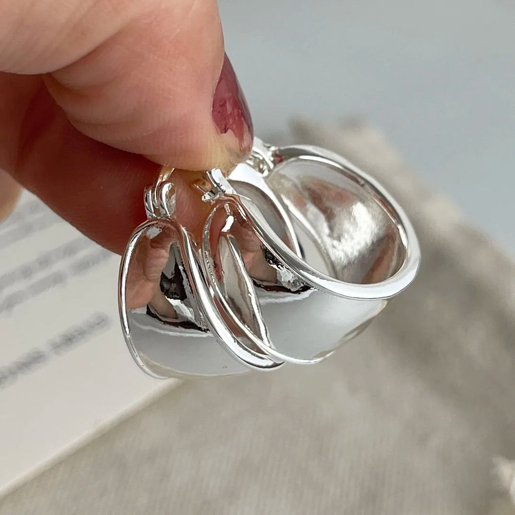 925 Sterling Silver Earrings for Women Wide Sexy Girl Fashion Trendy Jewelry Gift Party Wedding pendientes
