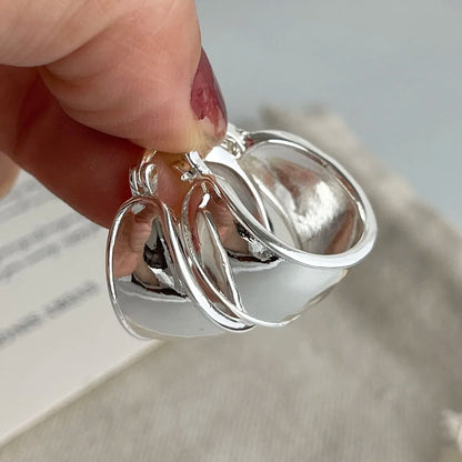 925 Sterling Silver Earrings for Women Wide Sexy Girl Fashion Trendy Jewelry Gift Party Wedding pendientes