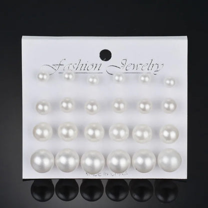 18 Pairs of Simple Imitation Pearl Earrings, Casual and Elegant Style, Lightweight, Women Wear Earrings for Daily Wear