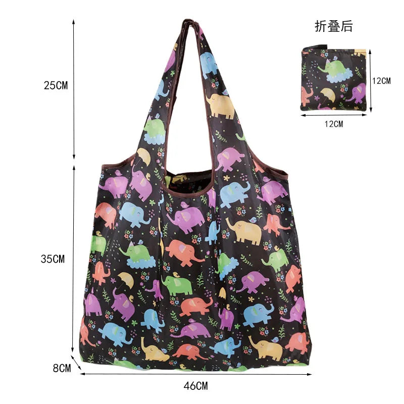 Reusable Shopping Bags Foldable Large Size Women Shopping Bags Totes Heavy Duty Washable Cloth Grocery Bags Eco-Friendly Bags