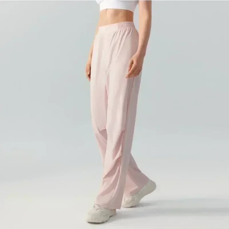 2025 Yoga Pants Women High-waisted Hip-lifting Dance Pants Flared Wide-leg Pants Sports Fitness Pants Summer