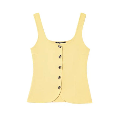 Women's 2025 New Summer Tops Chic Elastic Slim Elegant Holiday Women's Tops Summer Street Fashion Youth Tank Tops