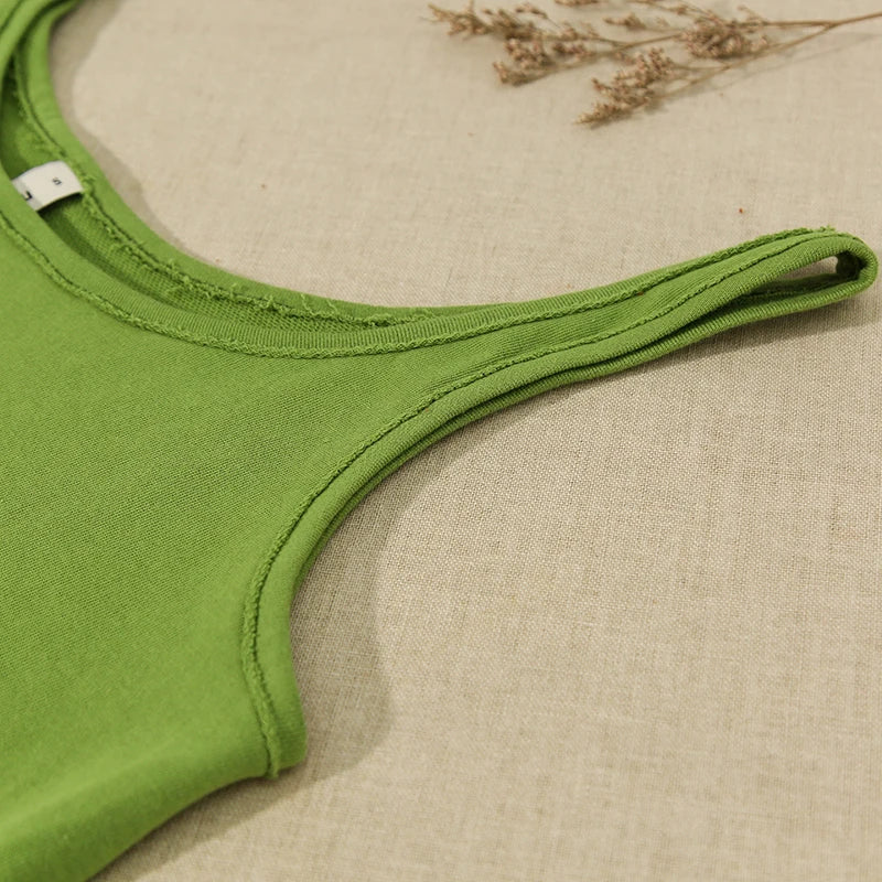 100% Cotton Tops For Women 2024 Casual Sleeveless Women Summer Top Streetwear Sexy Crop Tops Ladies Aesthetic Clothing