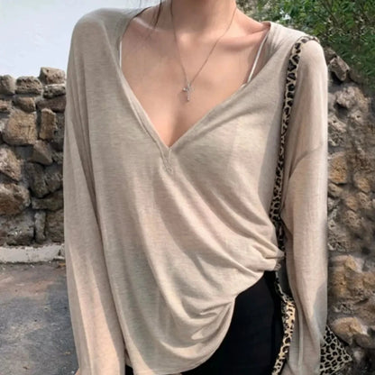 Tops Woman Korean Fashion With Sleeves Plain Long Sleeve T Shirt for Women Clothing Female Sale Cheap Clothes Y2k Korea Style