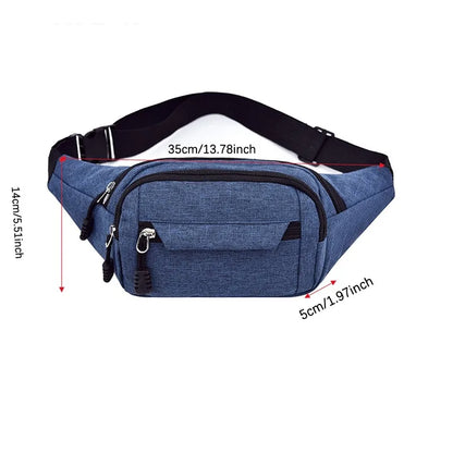 Men's and Women's Universal Models Waist Bag Fashion Crossbody Bags Sports Cell Phone Bags Solid Color Large Capacity Chest Bag
