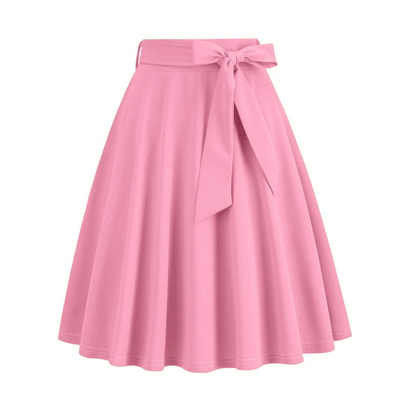 Skirts Women 2025 selling summer solid color sashes vintage Herben-style stranding skirts women's clothing