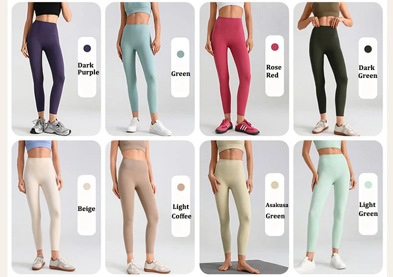 Women's Yoga Pants Gym Leggings Lady's Girl Fitness Soft touch Tights High Waist Elastic Breathable No T Line Sports Pants