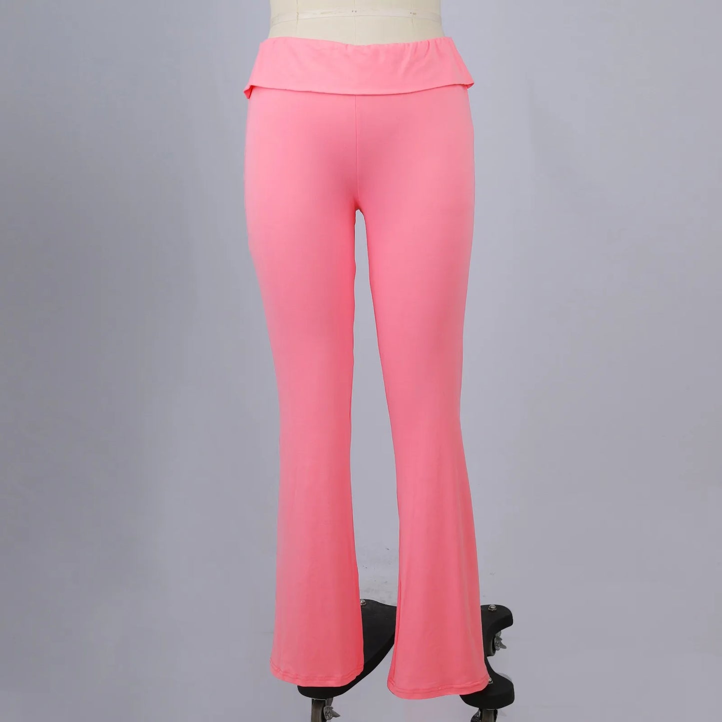 Long Pants Women Fashion Trousers Solid Elastic Leggings Flare Bottoms High Waist Wide Leg Athletic Yoga Bell Pants Summer