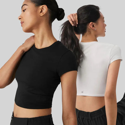 AL Yoga Pants Suit Up Trouser Sports Women's High Waisted Straight Leg Wide Pants Versatile Soft Crop Finesse Short Sleeve