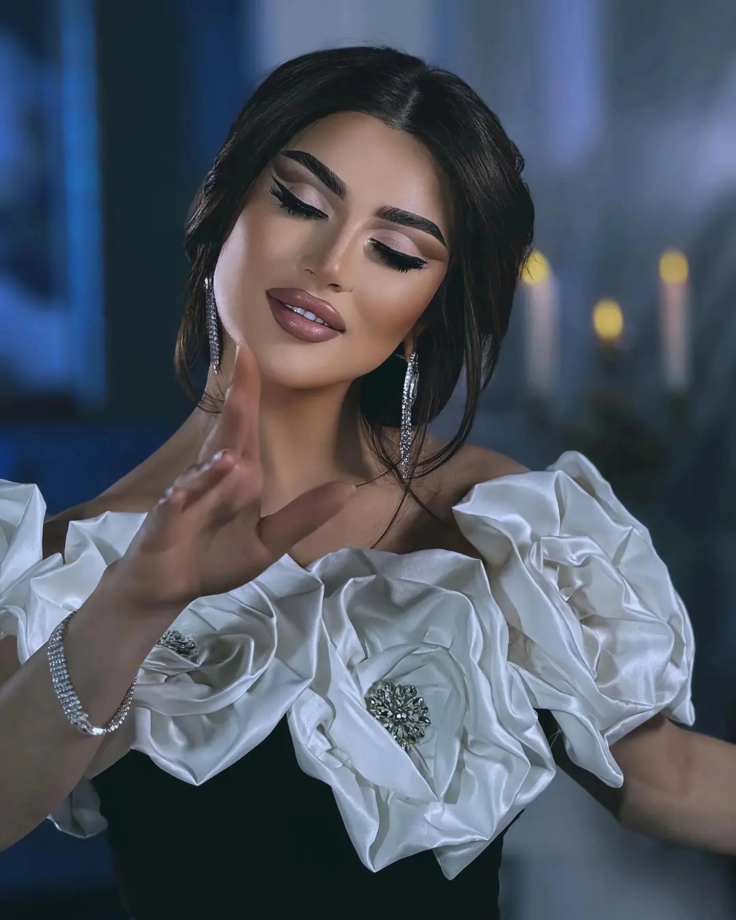 Women Banade Dresses Sexy Big Flowers Off the Shoulder Long Dress Celebrate Evening Party Dress Birthday Party Wedding Outfit