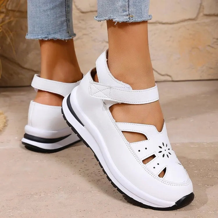 Women's Shoes 2025 Hot Sale Closed Toe Women's Sandals Casual Rome Sandals Women Hollow Platform Wedges Plus Size Shoes Female