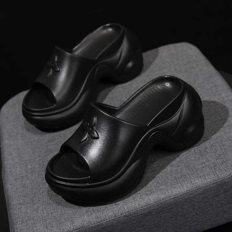 Women's Shoes 35-40 Spring Platform Clover Slippers High Heels Breathable Sandals Street Casual Shoes New Soft Soles