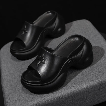 Women's Shoes 35-40 Spring Platform Clover Slippers High Heels Breathable Sandals Street Casual Shoes New Soft Soles