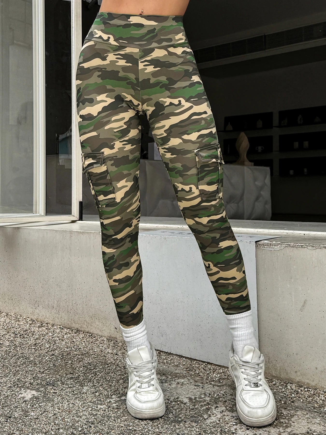 New Camouflage Printed Yoga Pants Women's High Waist Butt Lifting Workout  Tights Push Up Fitness Leggings Gym Activewear