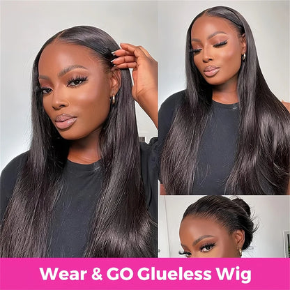Glueless Wigs Human Hair Ready To Wear Bone Straight Human Hair Wigs 30 Inch Pre Cut 4X4 5X5 Hd Lace Closure Wig 100% Human Hair