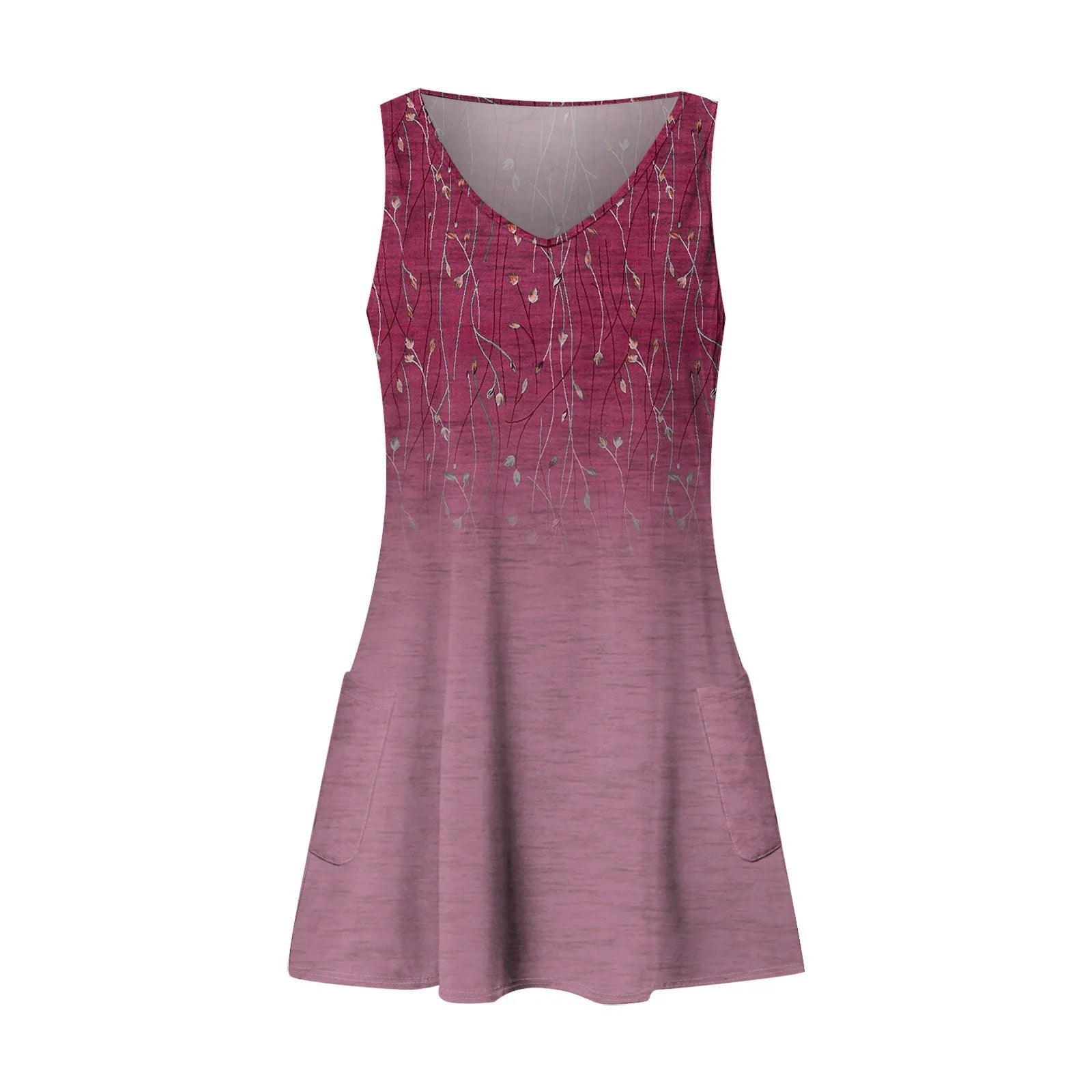 Dresses For Women 2024 Fashion Women'S Casual Print Summer Bohemian Beach Dress With Pockets V Neck Tank Dress Formal Dresses